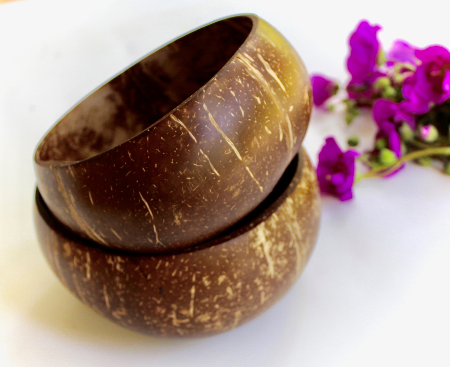 Jumbo Coconut Bowls - 2 Pieces - Organic Natural - Vegan & Sustainable