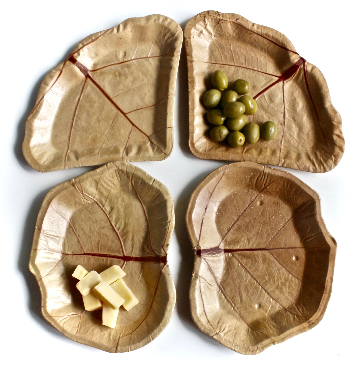 Sea Grape Natural Leaf Dessert Plates - 20pc Mixed Shapes (7") - Biodegradable - Perfect for Desserts & Dry Foods