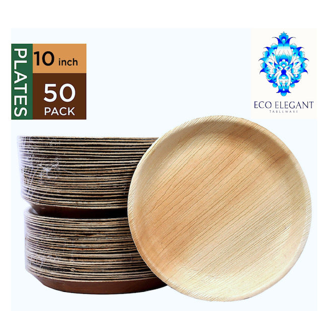 Round Plates - 50 Pieces (10") - Eco-Friendly