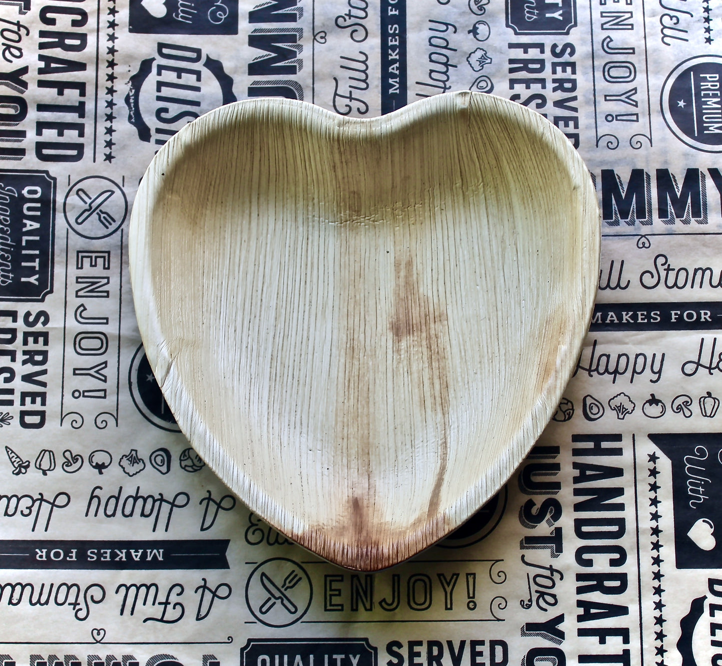 Palm Leaf Heart Dessert Plates - 50 Pieces (6") - Biodegradable