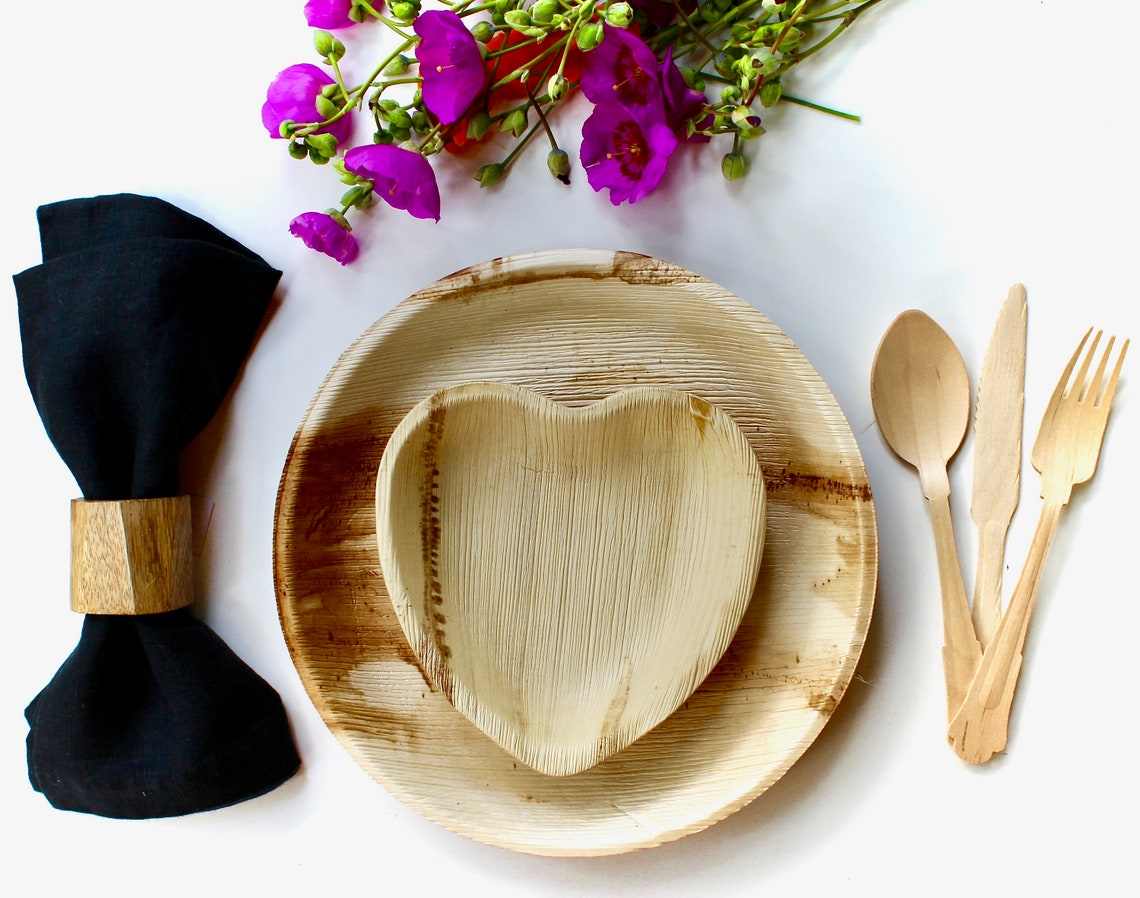 Baby Shower Plate Collection - 25 Round Plates (10") + 25 Heart Plates (6") - 50pc