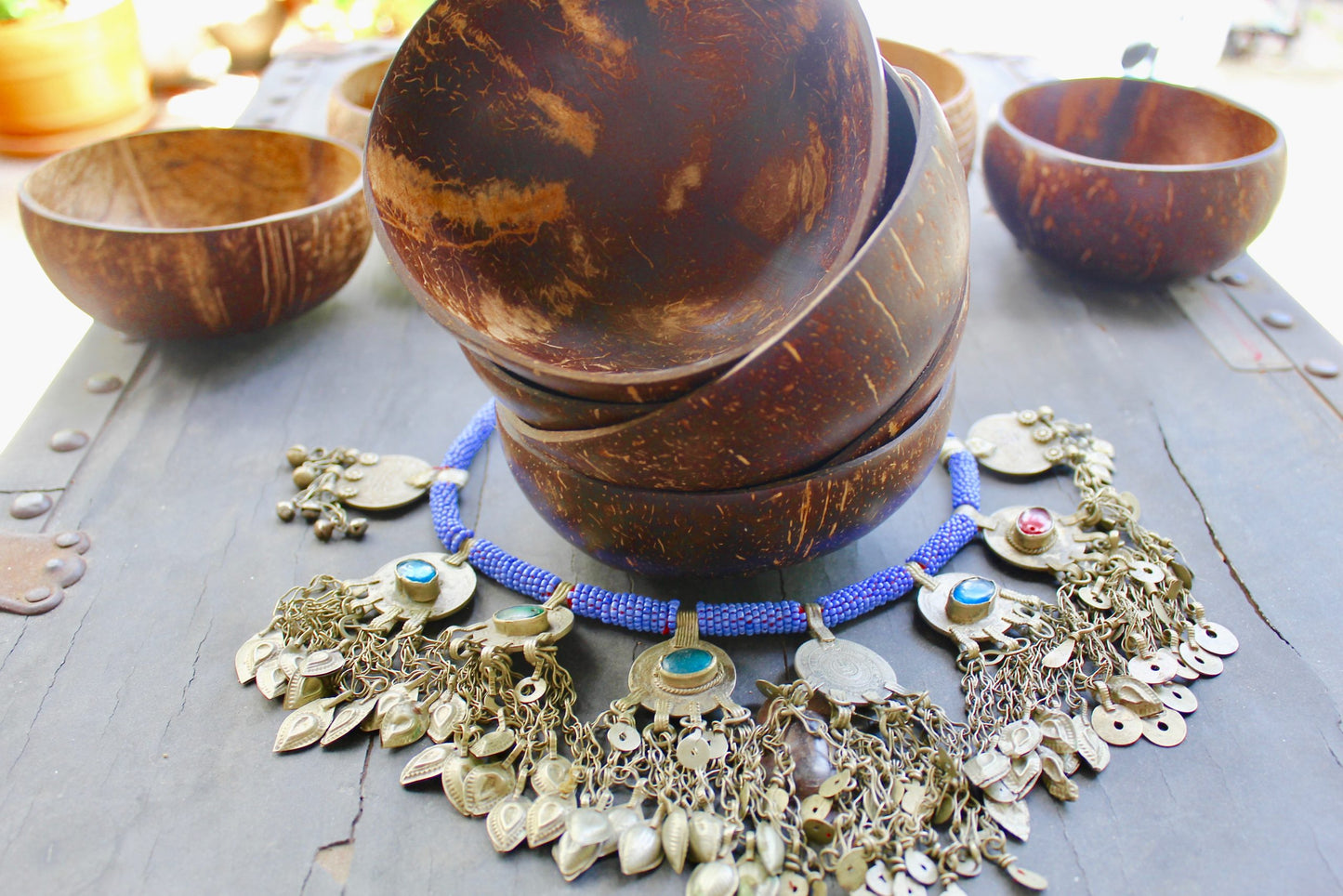 Natural Coconut Bowls - 4 Pieces - Organic Shell