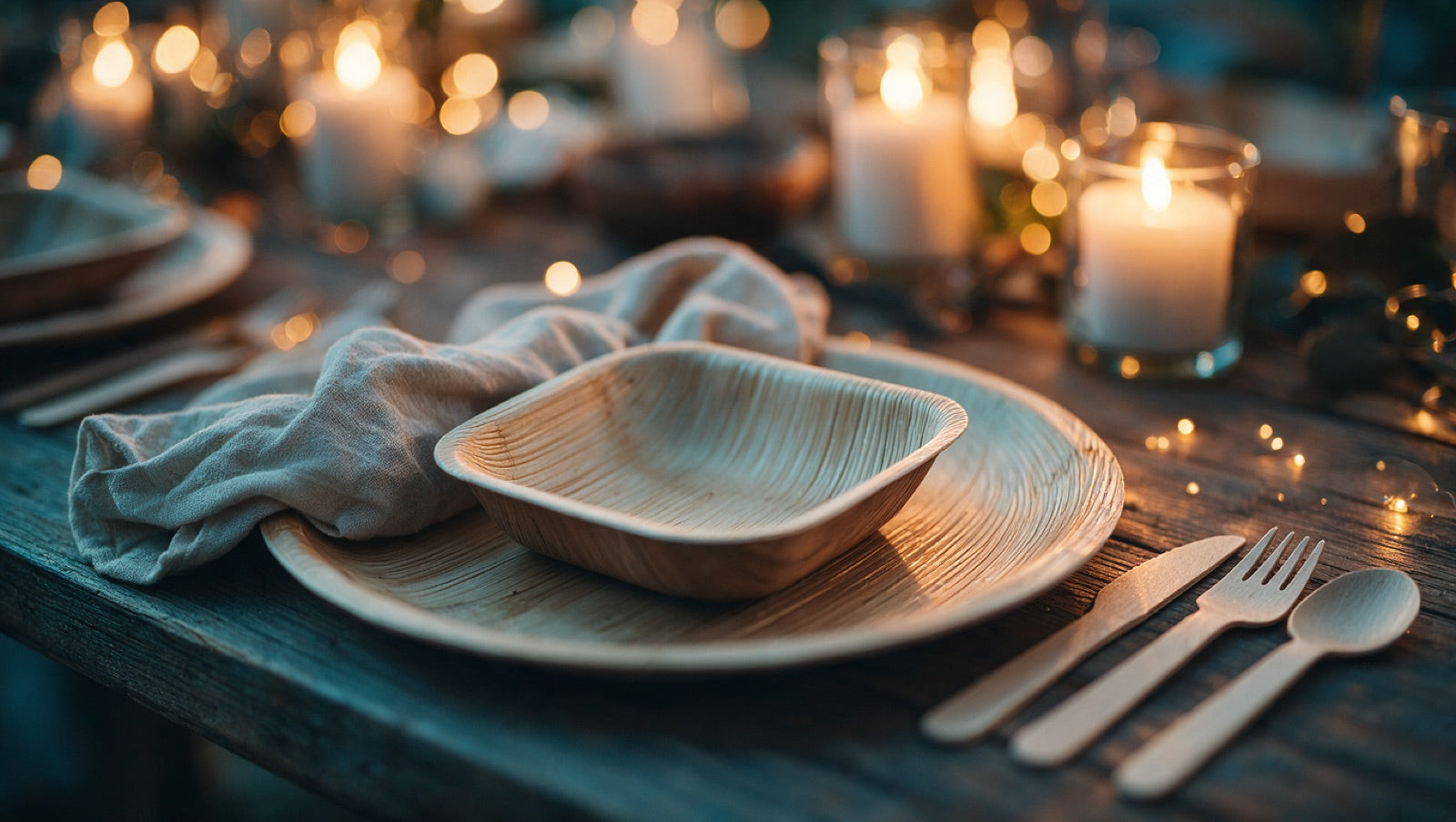 Elegant eco-friendly table setting for a celebration