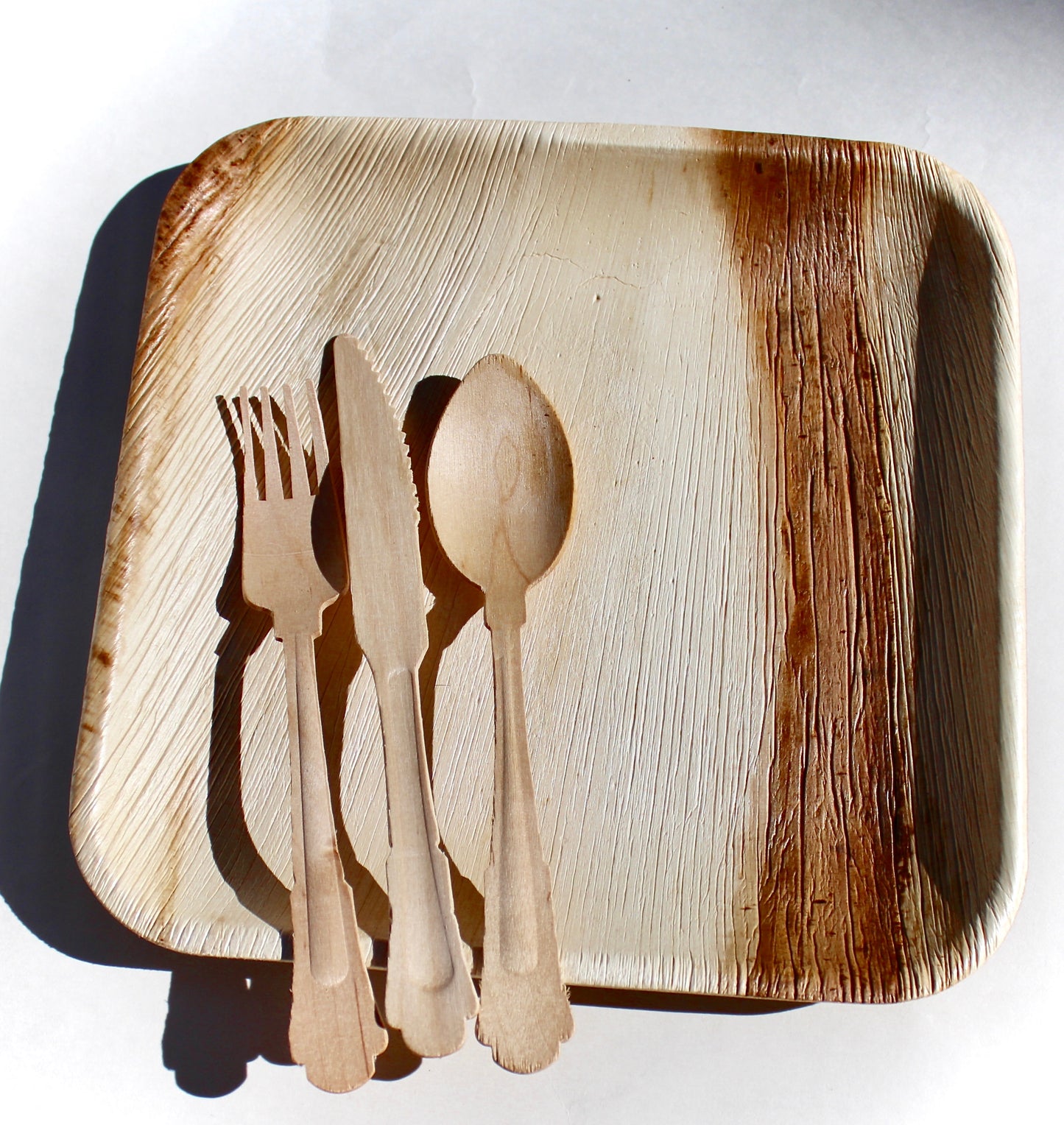 Wooden Birch Utensils 100  Fork - 100 Spoon - 100 Knife  disposable