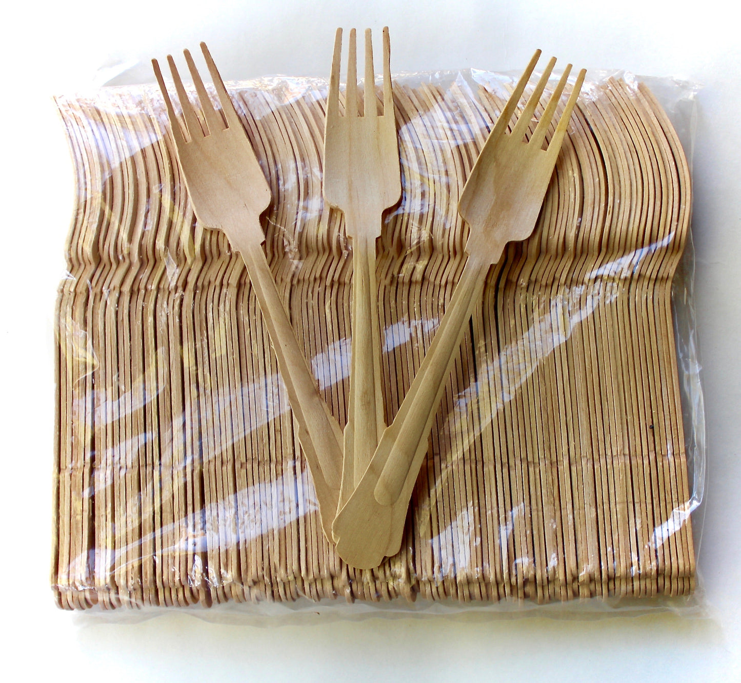 Eco Friendly Disposable 100 Piece Each Fork - Knife - Spoon - Wooden Birch Utensils - For Events & Parties - Disposable - Compostable - Biodegradable