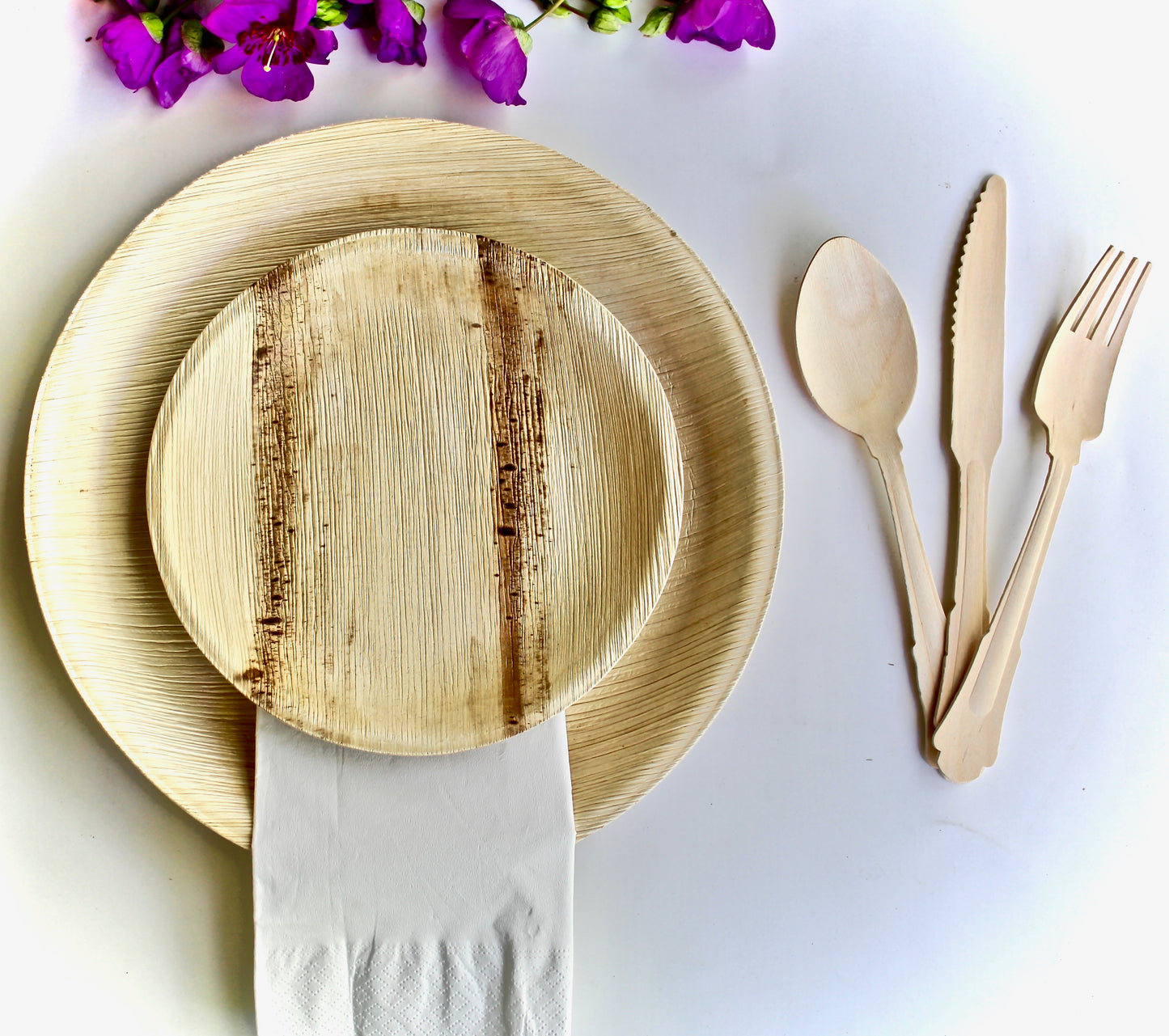 Copy of Copy of Bamboo Type Palm Leaf plates 25 Pice 10" Square - 25  pic Cup Paper  75 Pic cutlery  and 30  pice Napkin