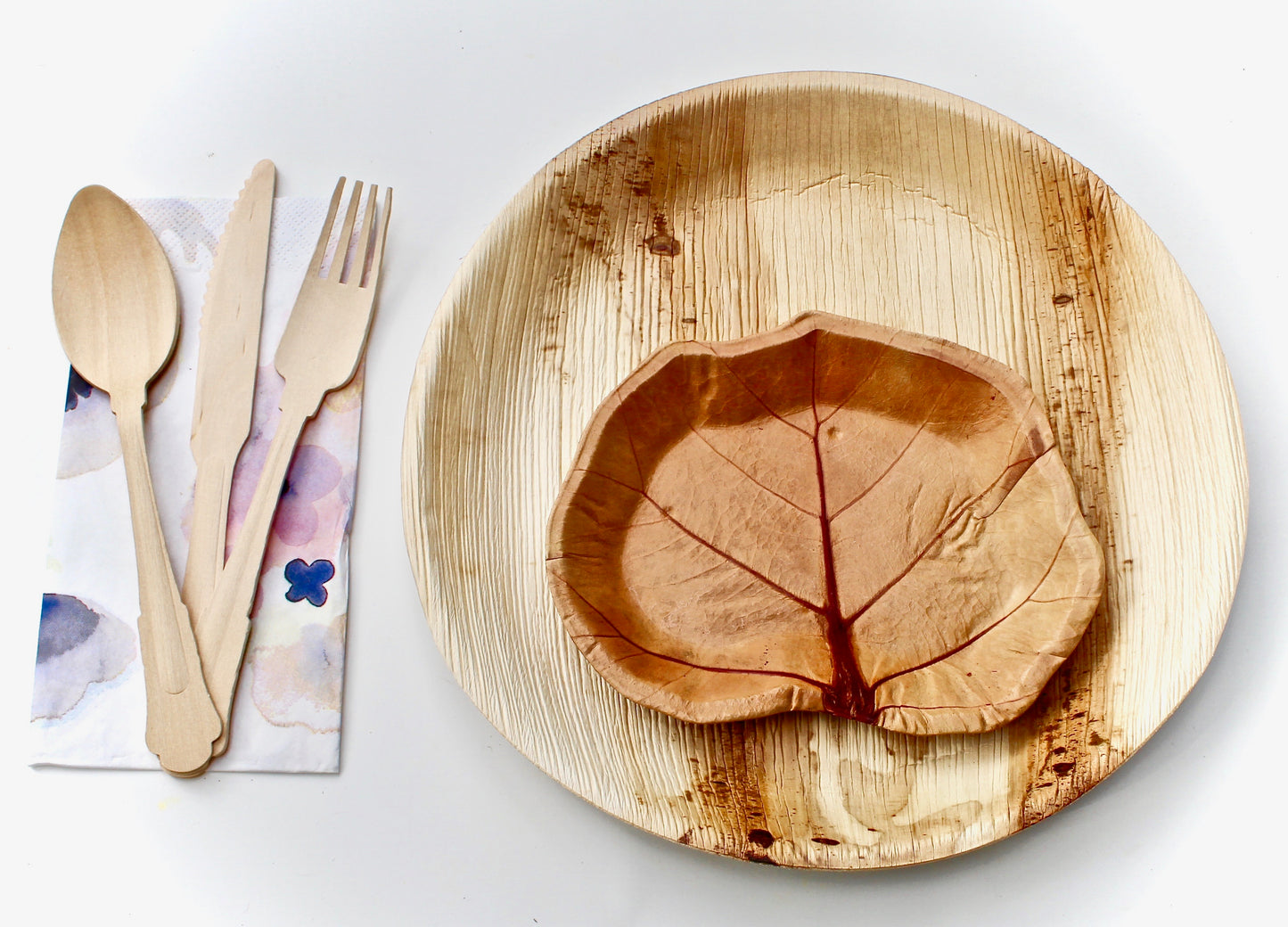 palm leaf plates 20 pic Square 10" and 20 pic Sea Grape 7" dessert plate disposable - Biodergadable