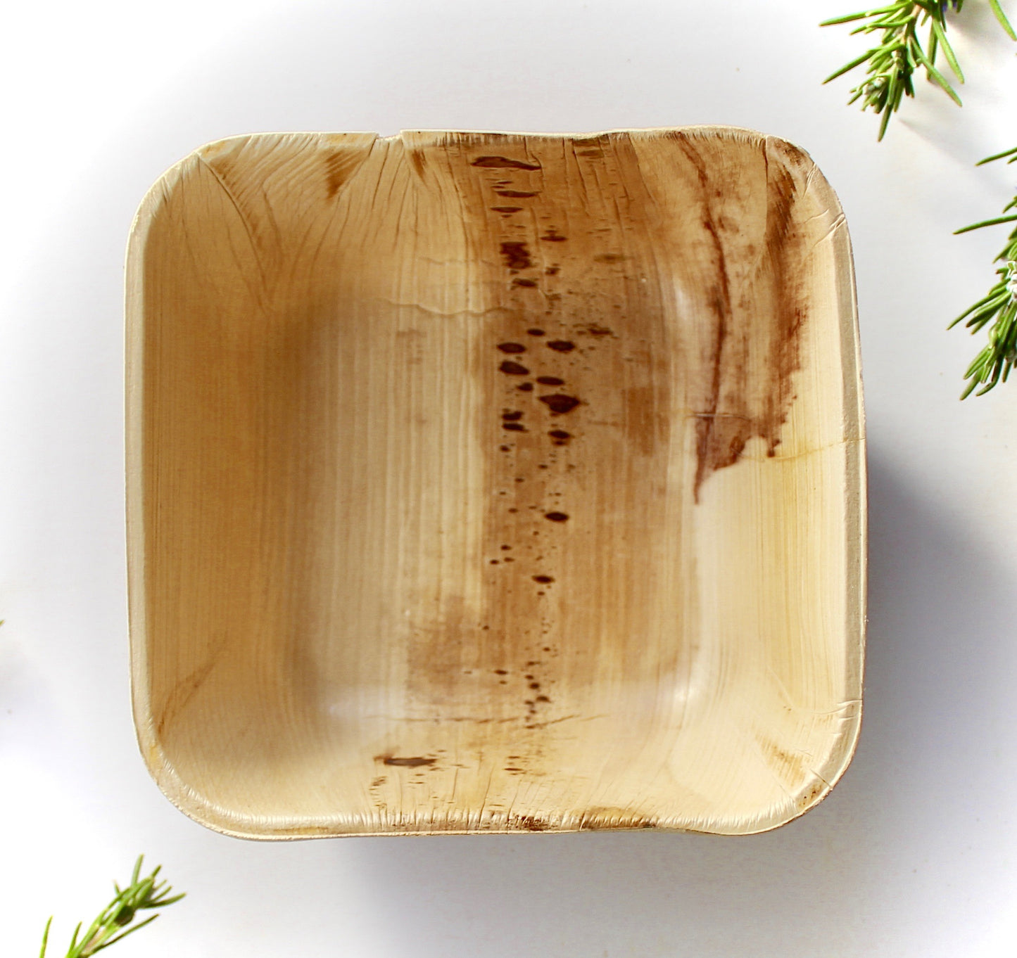 Bamboo Plate palm Leaf 25 Pice  Square Bowl disposable - compostable