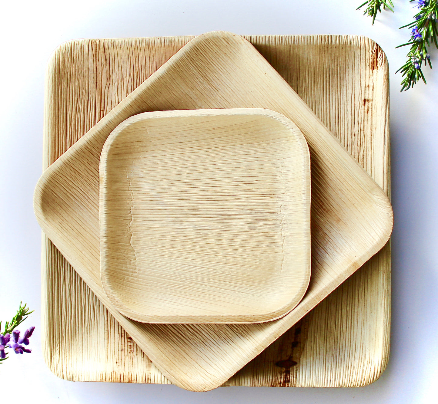 Bamboo Plate palm Leaf 25  each Pice  Square 10 " - 7" Square  - 6" Square disposable - compostable (Copy)