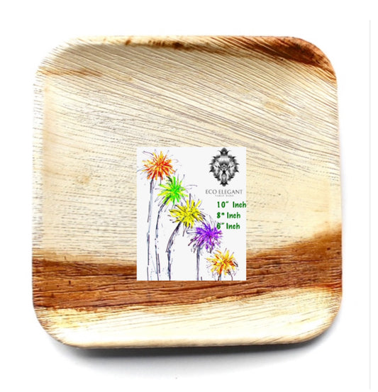 Pack of 25 - 10” Round Palm Leaf Plates